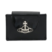 Vivienne Westwood Shiny Patent Flap Card Holder Black