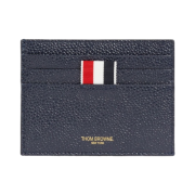Thom Browne Pebble Calfskin 4-Bar Applique Note Card Holder Navy Blue