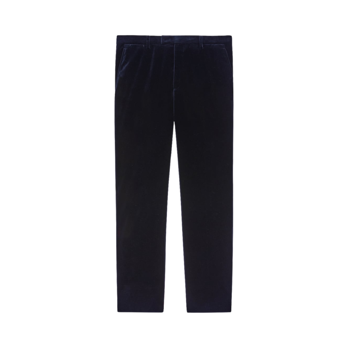 730664-ZJV75-4240 Gucci Stretch Cotton Velvet Formal Trouser Dark Blue