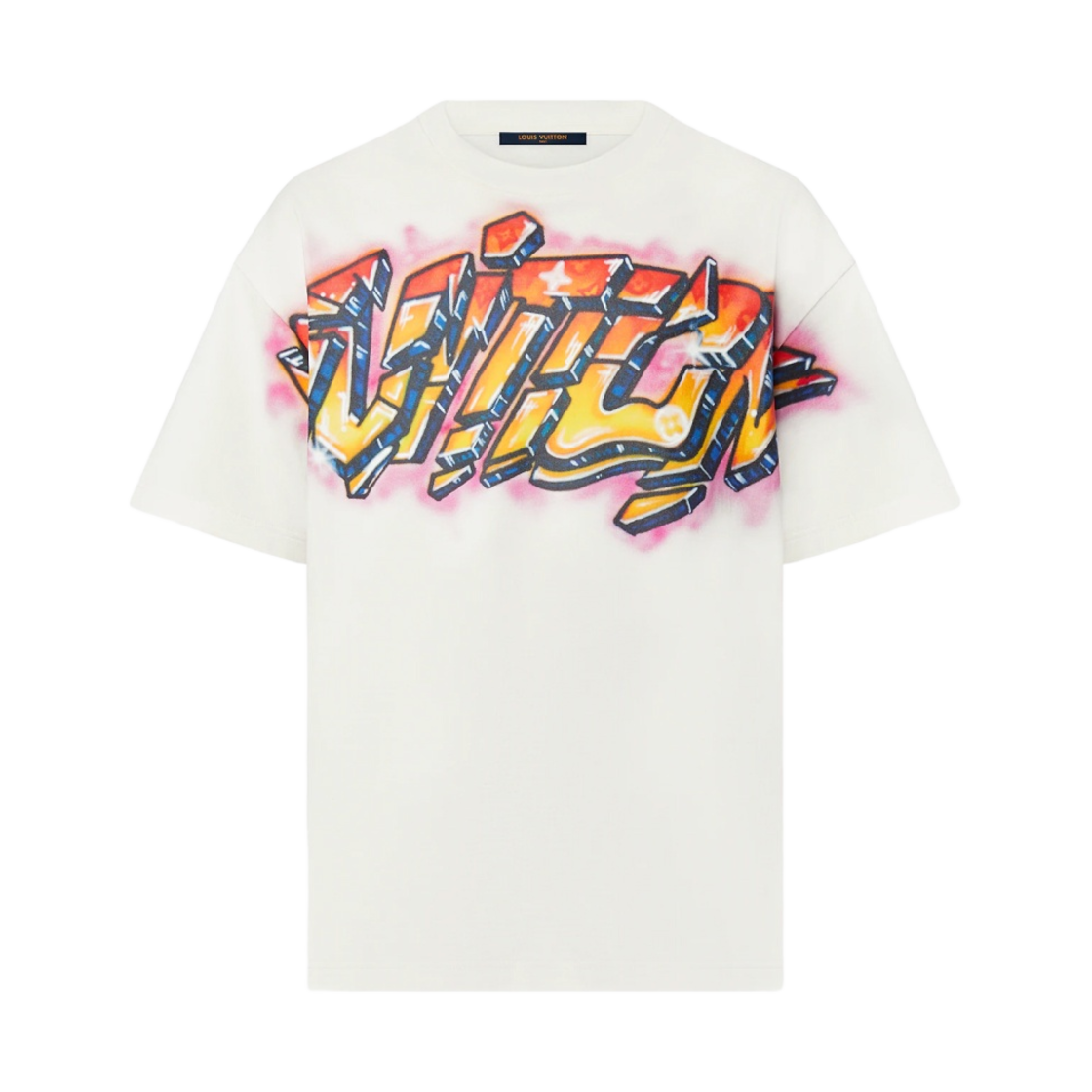 루이비통 비통 그래피티 티셔츠 밀키 화이트