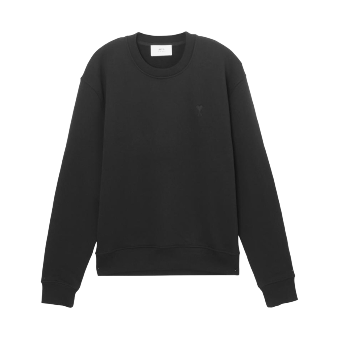 아미 스몰 하트 로고 톤온톤 스웨트셔츠 블랙(AMI de Coeur Tone-On-Tone Sweatshirt Black) - 1