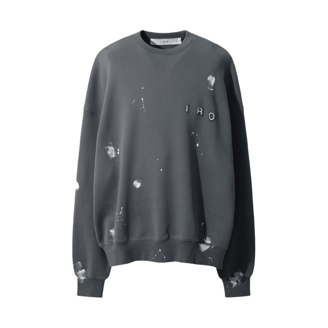 IQTSS25702GYX Iro Essential Front Embroidered Logo Sweatshirt Black