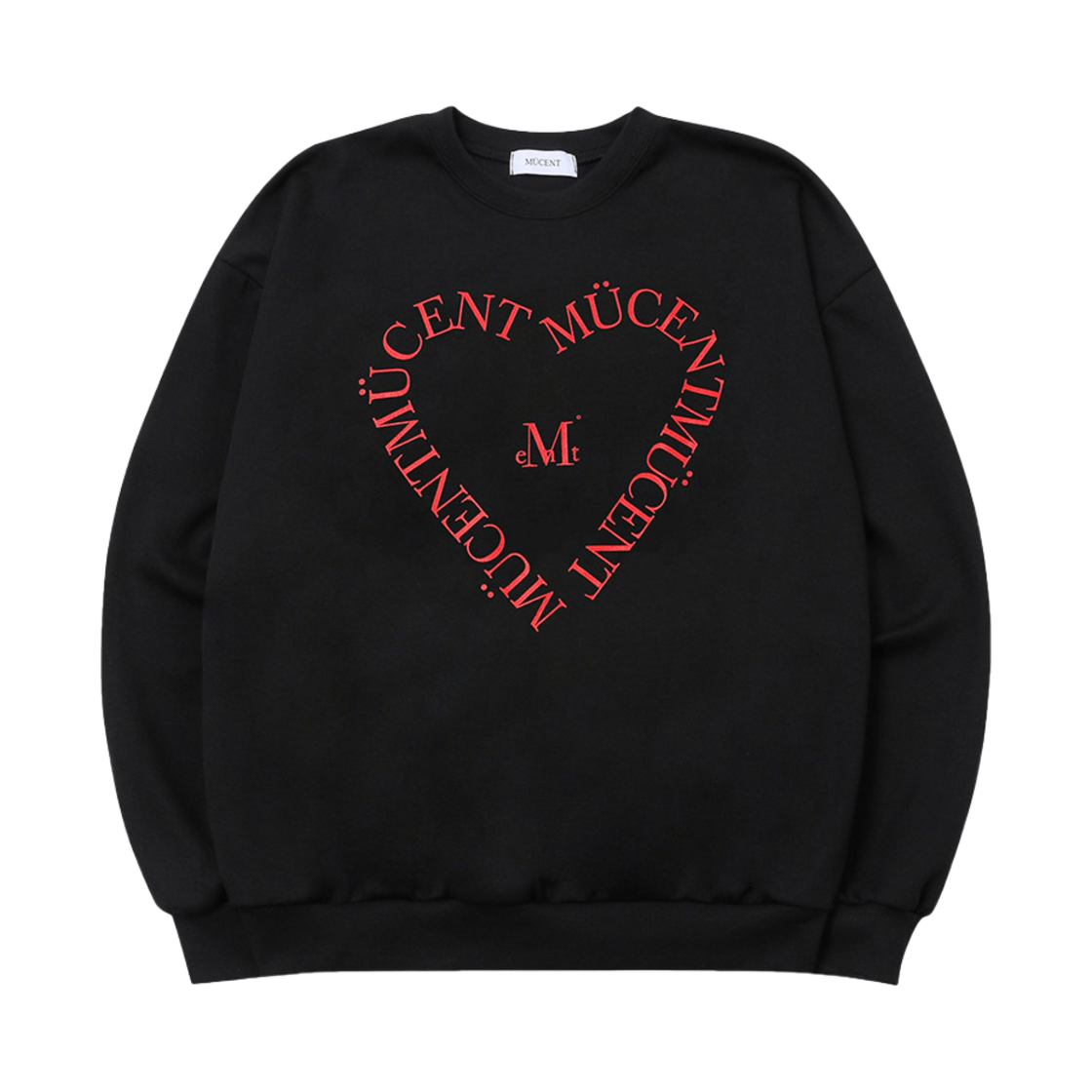 P00000OB_01 MUCENT Heart Lettering Loose-Fit Mtm Black
