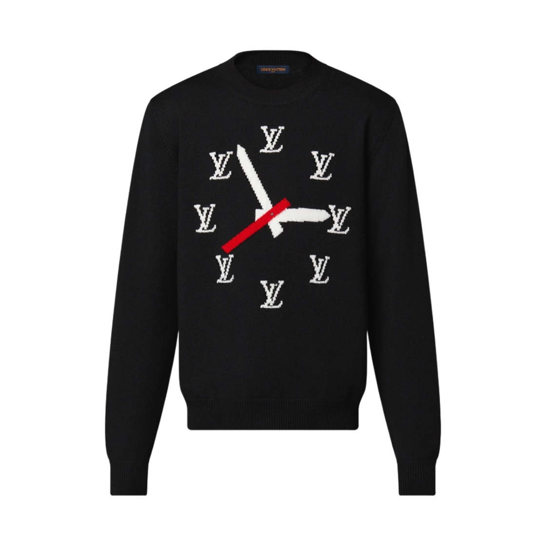 - Louis Vuitton Clock Intarsia Pullover Black
