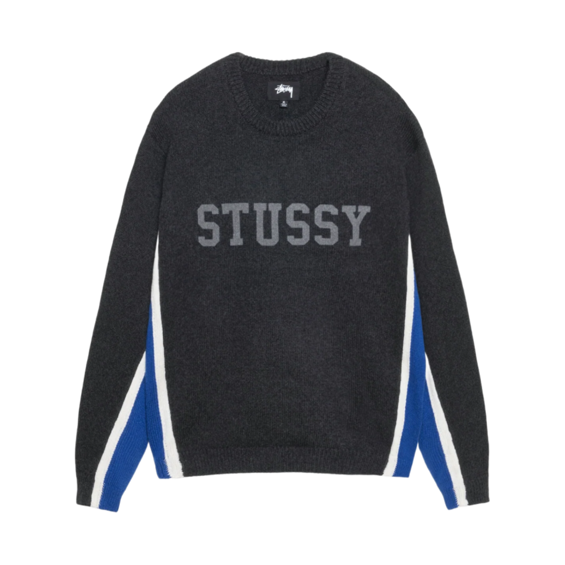 스투시 콘트라스트 스트라이프 크루넥 차콜