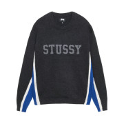 Stussy Contrast Stripe Crew Charcoal