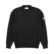 Stone Island 508A3 Lambswool Crewneck Knit Black -24FW