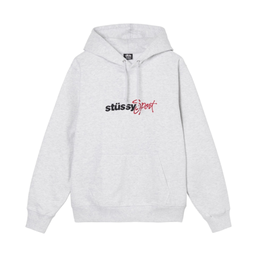 Stussy Sport Embroidered Hoodie Ash Heather