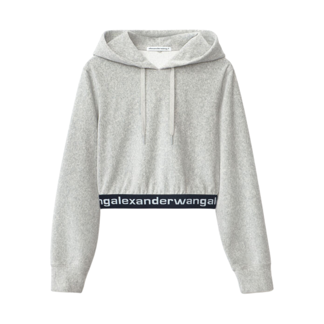 (W) 알렉산더 왕 스트레치 코듀로이 롱슬리브 후드 그레이((W) Alexander Wang Long Sleeve Hoodie in Stretch Corduroy Grey)