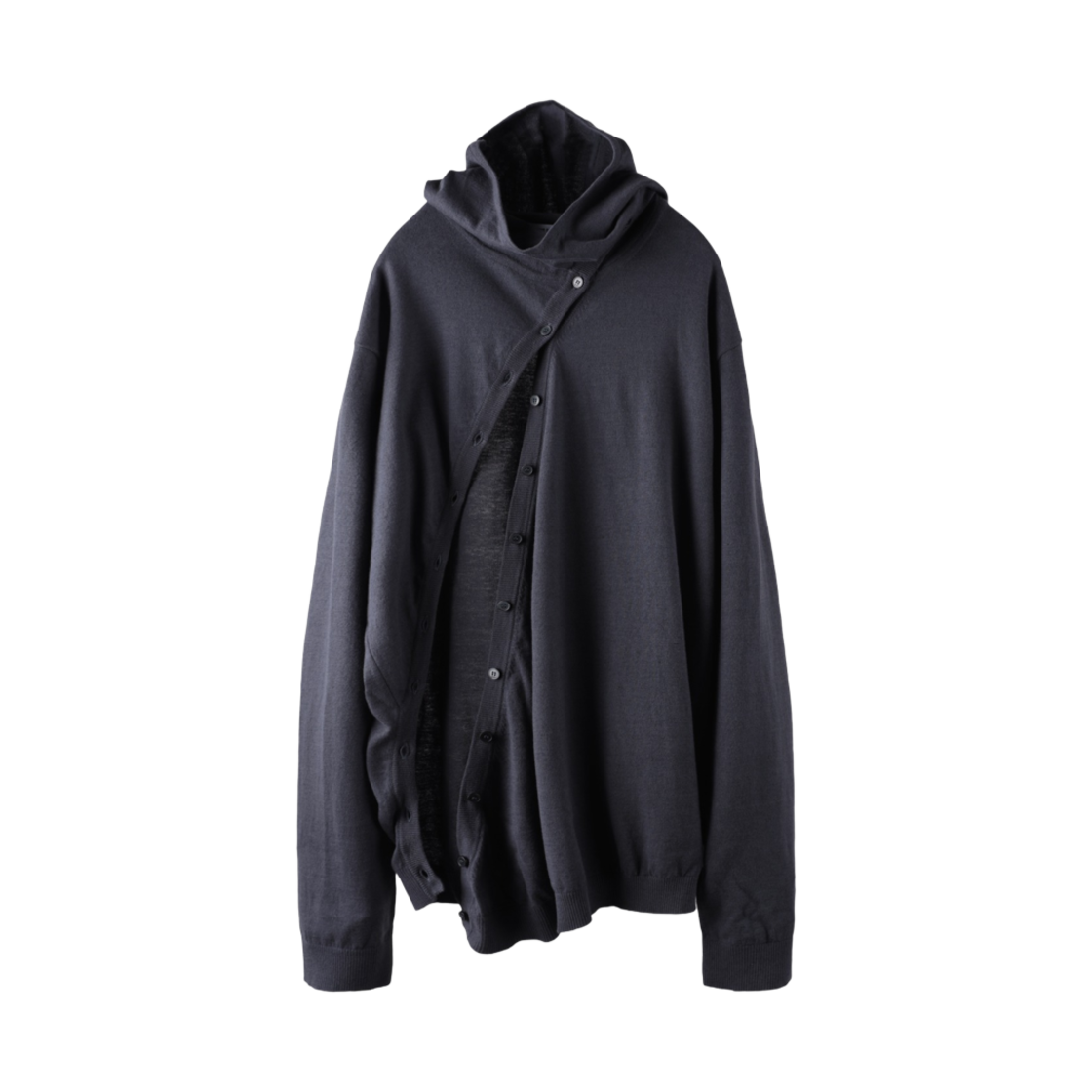 - Post Archive Faction (Paf) 8.0 Knit Hoodie Center Charcoal