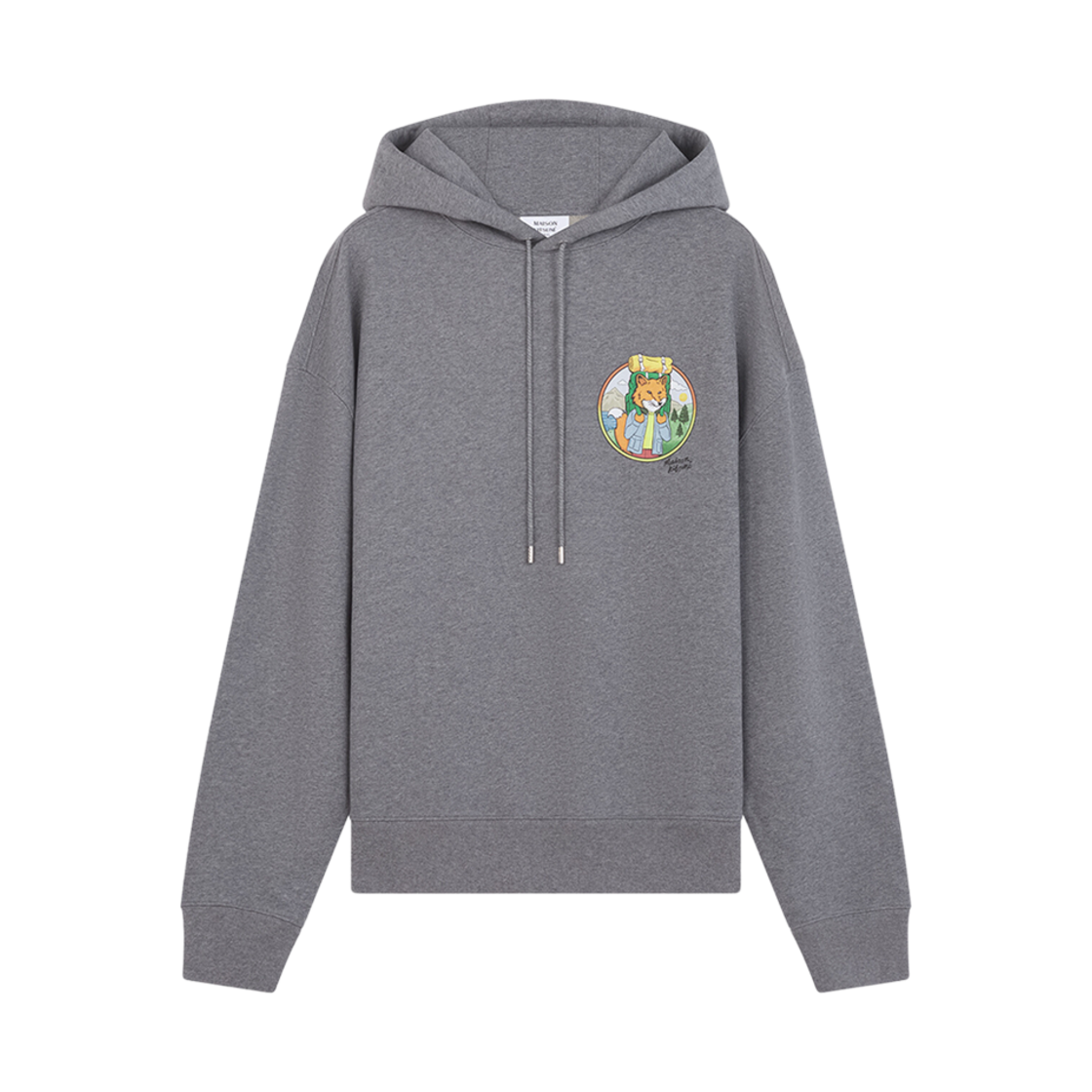 [20% 쿠폰] 메종 키츠네 램블링 폭스 오버사이즈 후드 미디움 그레이 멜란지([20% 쿠폰] Maison Kitsune Rambling Fox Oversize Hoodie Medium Grey Melange) - 1