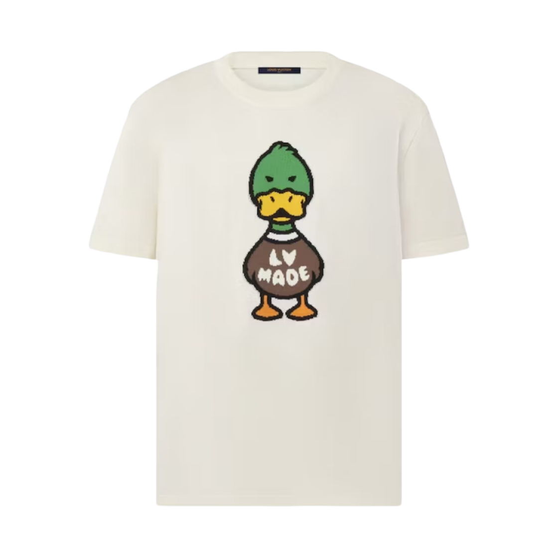 루이비통 x 니고 인타르시아 자카드 덕 숏슬리브 크루넥 오프 화이트(Louis Vuitton x Nigo Intarsia Jacquard Duck Short Sleeved Crewneck Off White) - 1