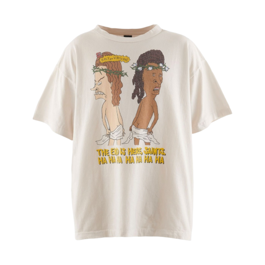 A23-0000-C22 Saint Mxxxxxx x Denim Tears HLY&VIRTS T-Shirt White - 23AW