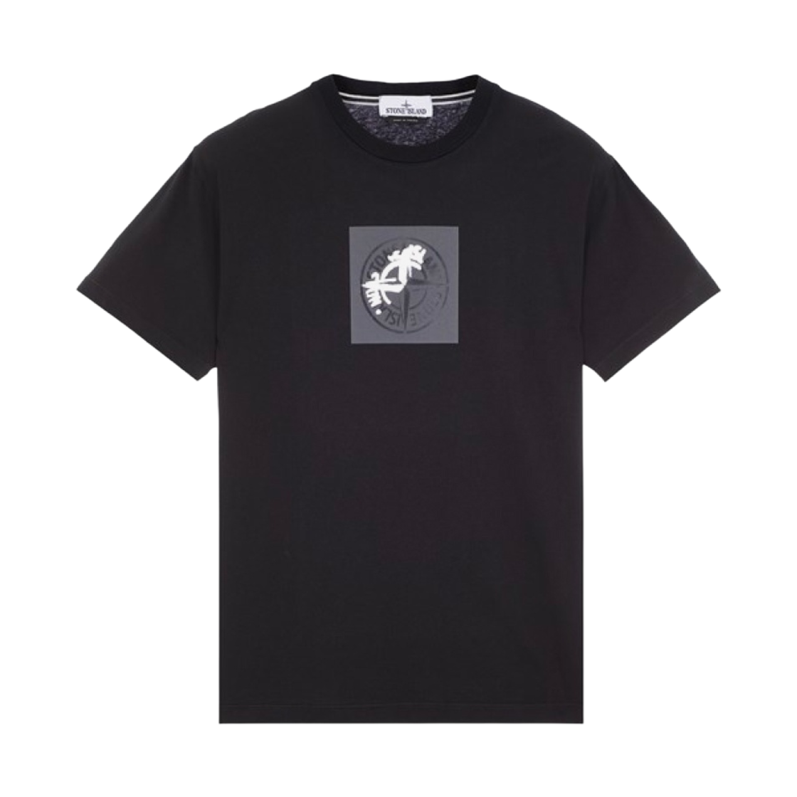 80152NS83-V0029 Stone Island 2NS83 Cotton Jersey Garment Dyed Institutional One Print Short Sleeve T-Shirt Black - 24SS