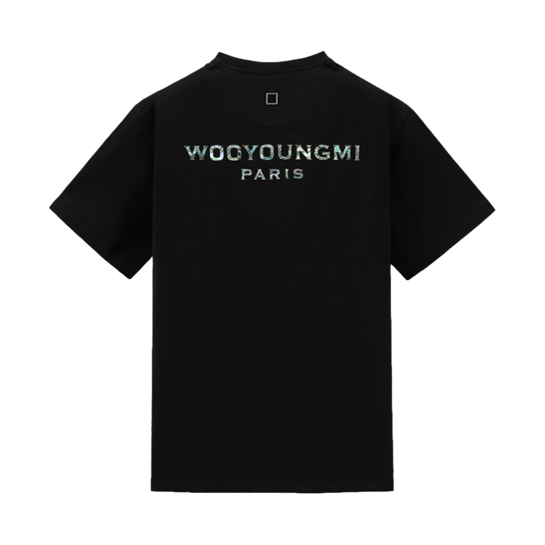 우영미 자개 백로고 티셔츠 블랙 - 25SS(Wooyoungmi Mother of Pearl Back Logo T-Shirt Black - 25SS)