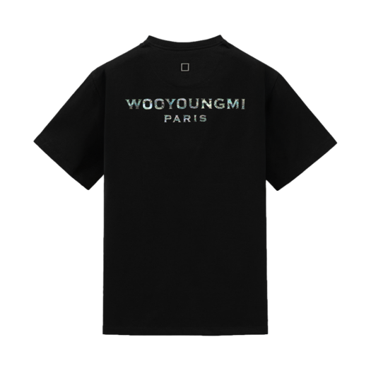 W251TS08708B Wooyoungmi Mother of Pearl Back Logo T-Shirt Black - 25SS