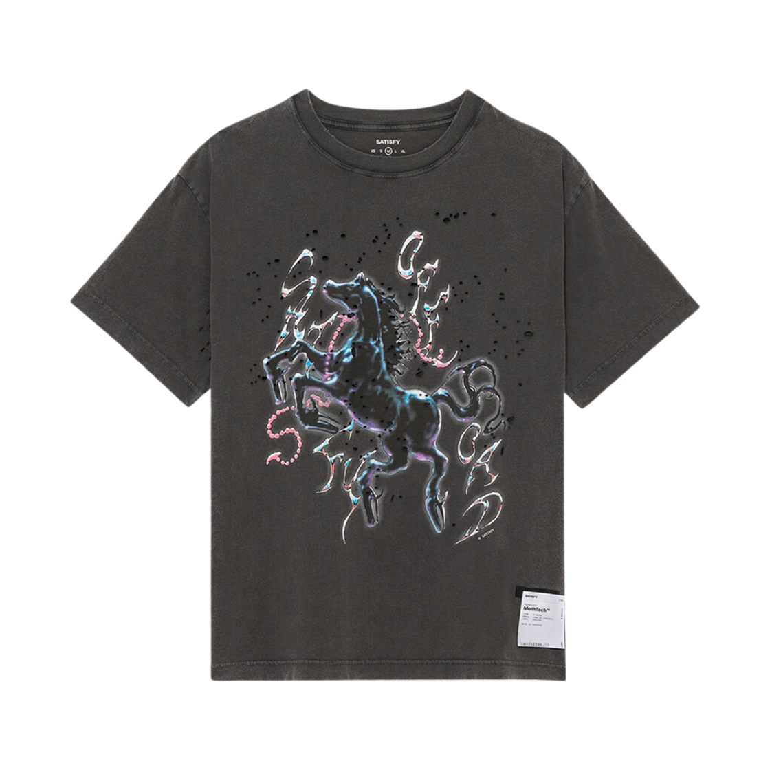 새티스파이 모스테크 티셔츠 에이즈드 블랙(Satisfy Mothtech T-Shirt Aged Black)