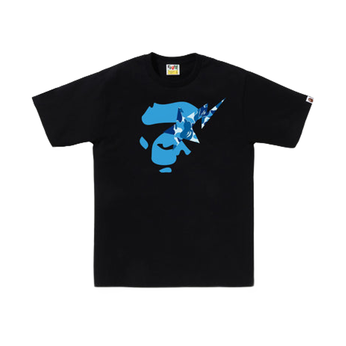 베이프 ABC 카모 에이프 페이스 스타 티셔츠 블랙 블루