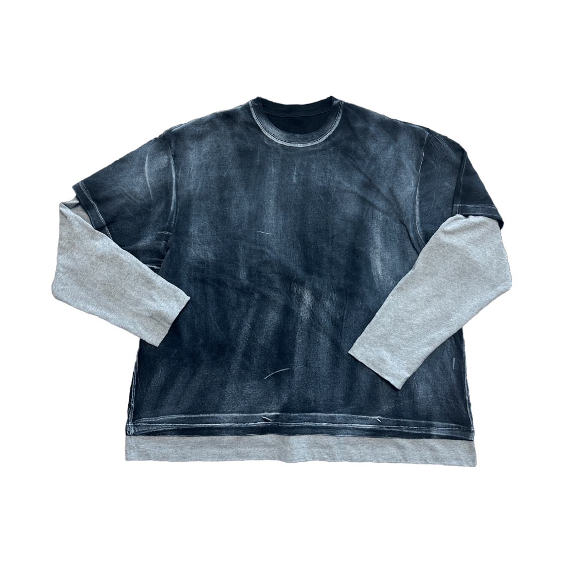 논노드 밀키 워시드 레이어드 티셔츠(Nonnod Milky washed layered T-Shirt)