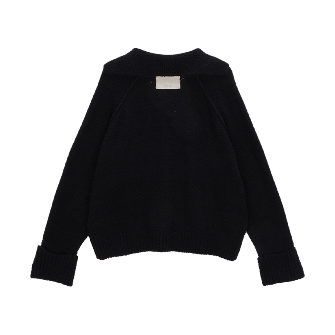(W) 마뗑킴 래글런 부클 니트 탑 블랙((W) Matin Kim Raglan Boucle Knit Top Black) - 2
