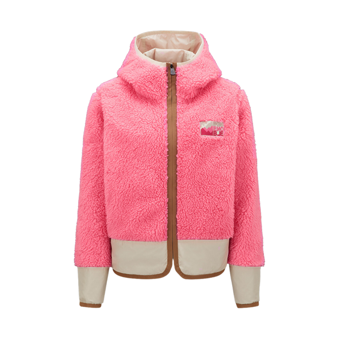 (W) 몽클레르 테디 집업 후드 핑크 - 23FW((W) Moncler Teddy Zip-Up Hoodie Pink - 23FW) - 1