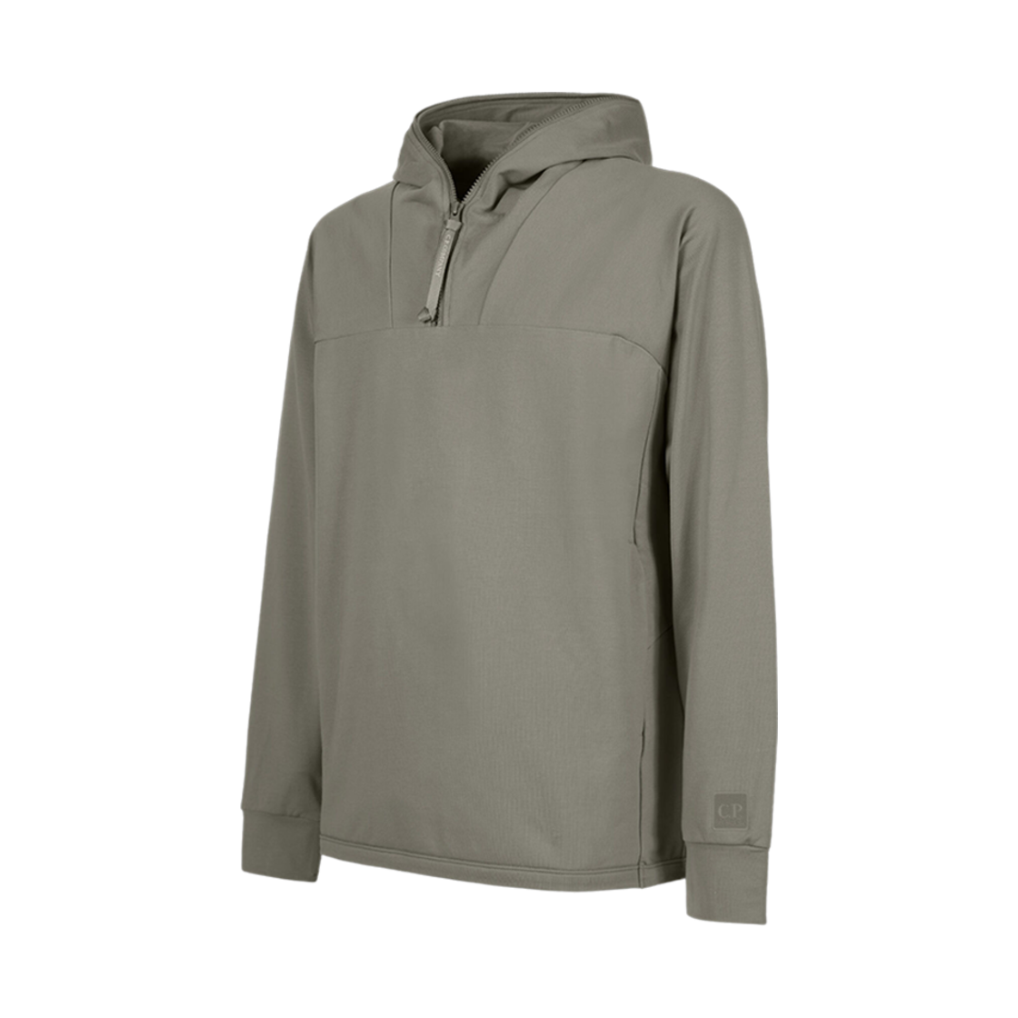 C.P. 컴퍼니 메트로폴리스 시리즈 스트레치 플리스 풀 지퍼 후드 실버 세이지 브라운 - 23FW(C.P. Company Metropolis Series Stretch Fleece Full Zipped Hoodie Silver Sage Brown - 23FW) - 2