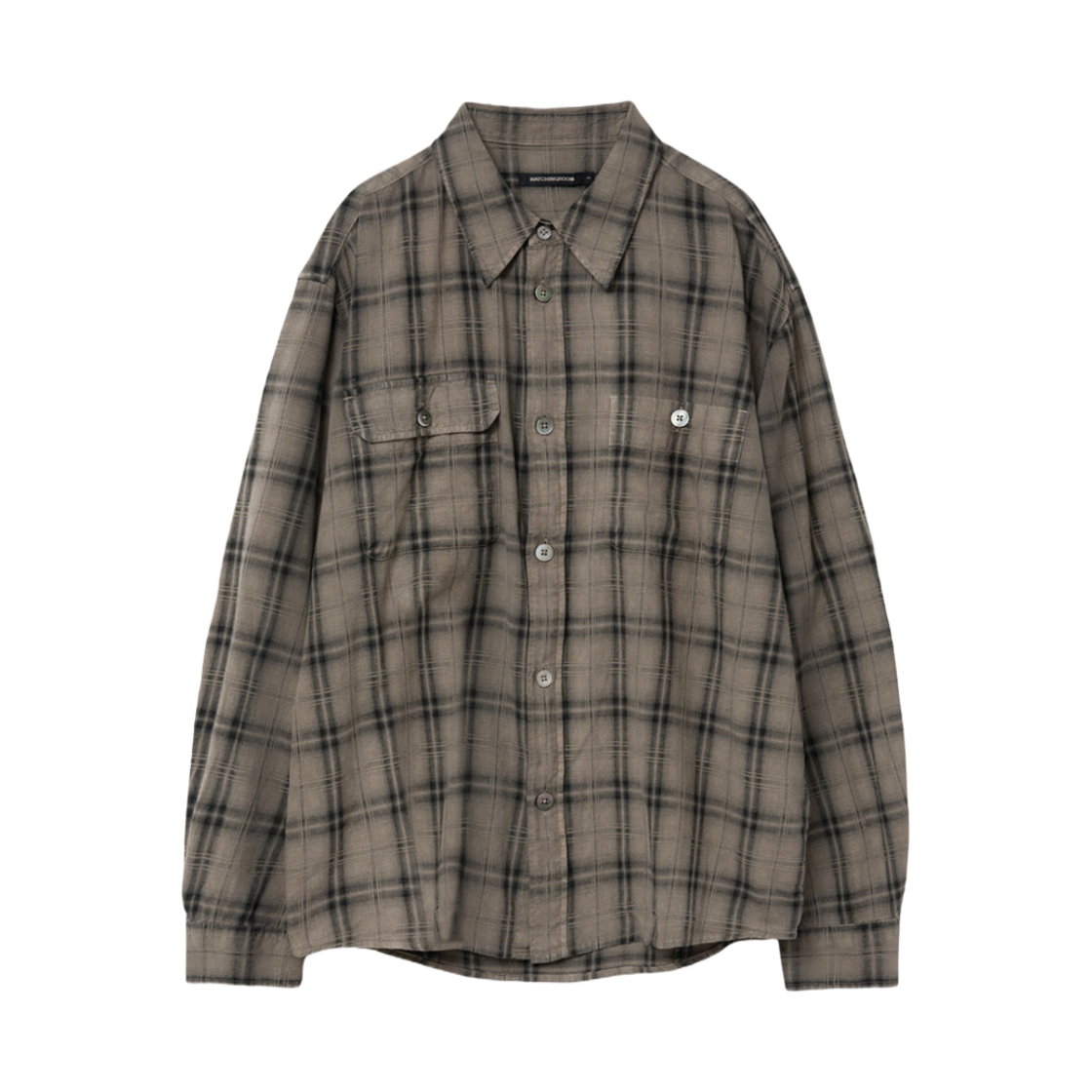 해칭룸 2Pk 셔츠 롱 오버 다이드 체크 데저트