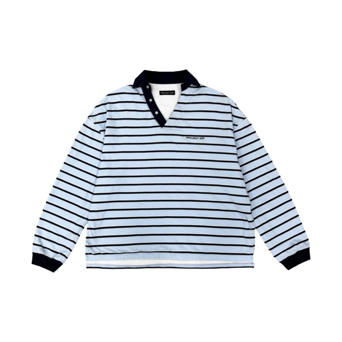 프로젝트 G/R 드로운 백 브이넥 폴로 셔츠 스카이 블루(Project G/R Drawn Back V-Neck Polo Shirts Sky Blue) - 2