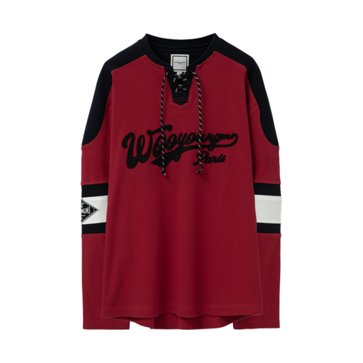 우영미 롱슬리브 럭비 티셔츠 화이트 - 25SS | Wooyoungmi | KREAM