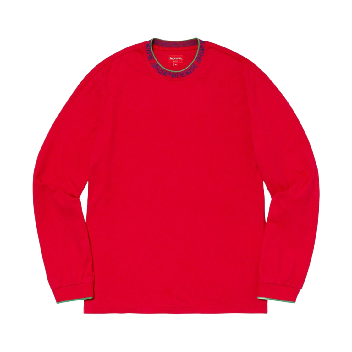 슈프림 올드 잉글리시 칼라 로고 롱슬리브 탑 레드 - 21SS(Supreme Old English Collar Logo L/S Top Red - 21SS) - 1