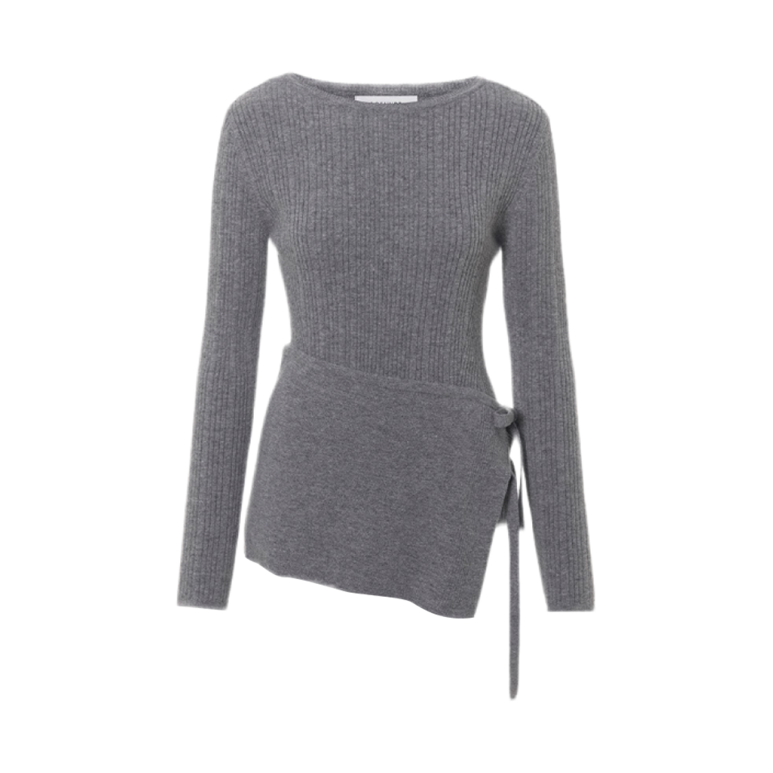 SS4WP952 (W) Loeuvre Layered Wrap Skirt & Slim Fit Pullover Set Grey