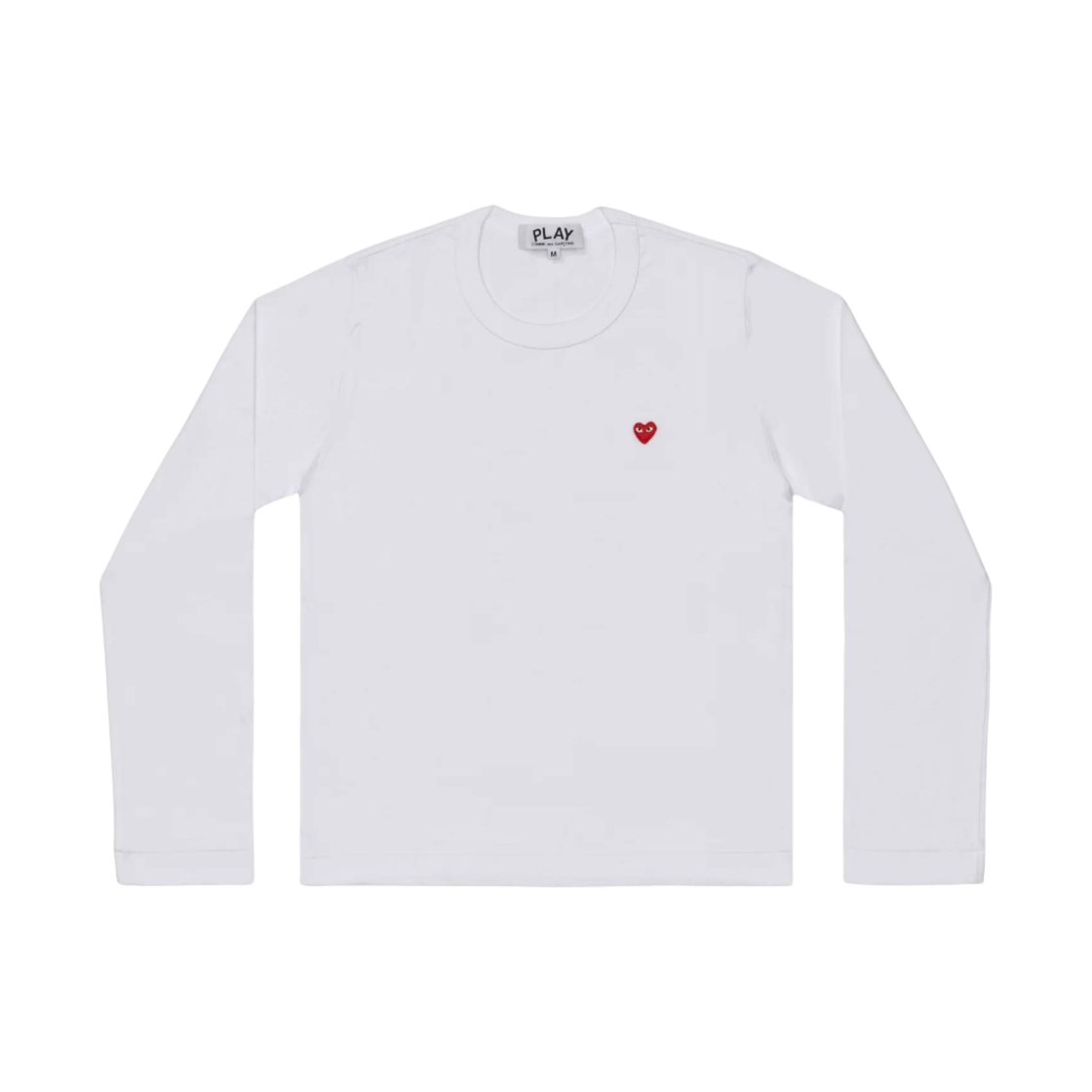 AZ-T307-051-2 (W) Play Comme des Garcons Small Red Heart LS T-Shirt White