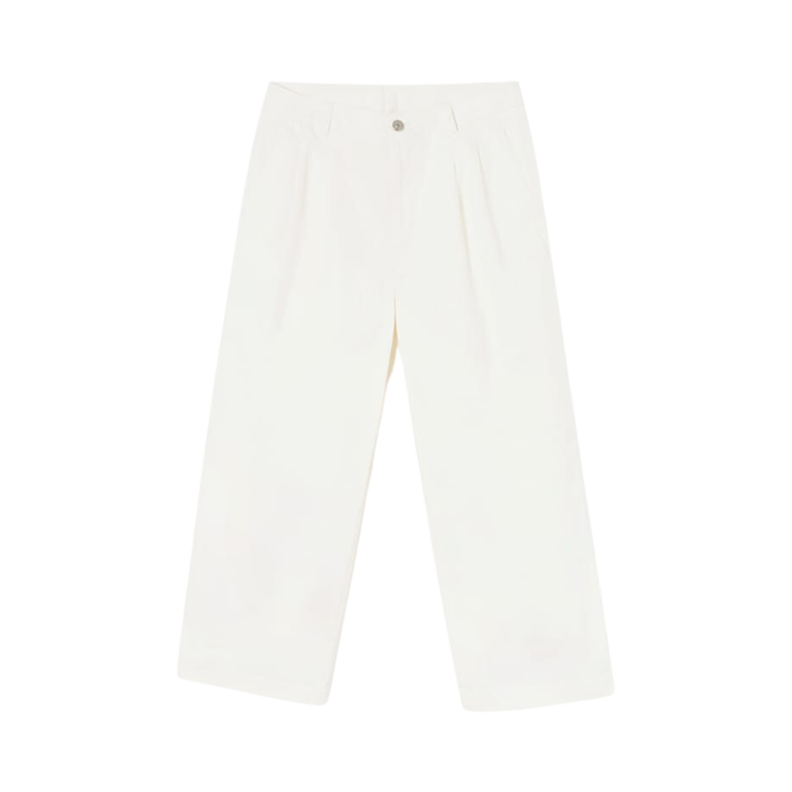 (W) 라코스테 와이드 핏 팬츠 화이트((W) Lacoste Wide Fit Pants White) - 1