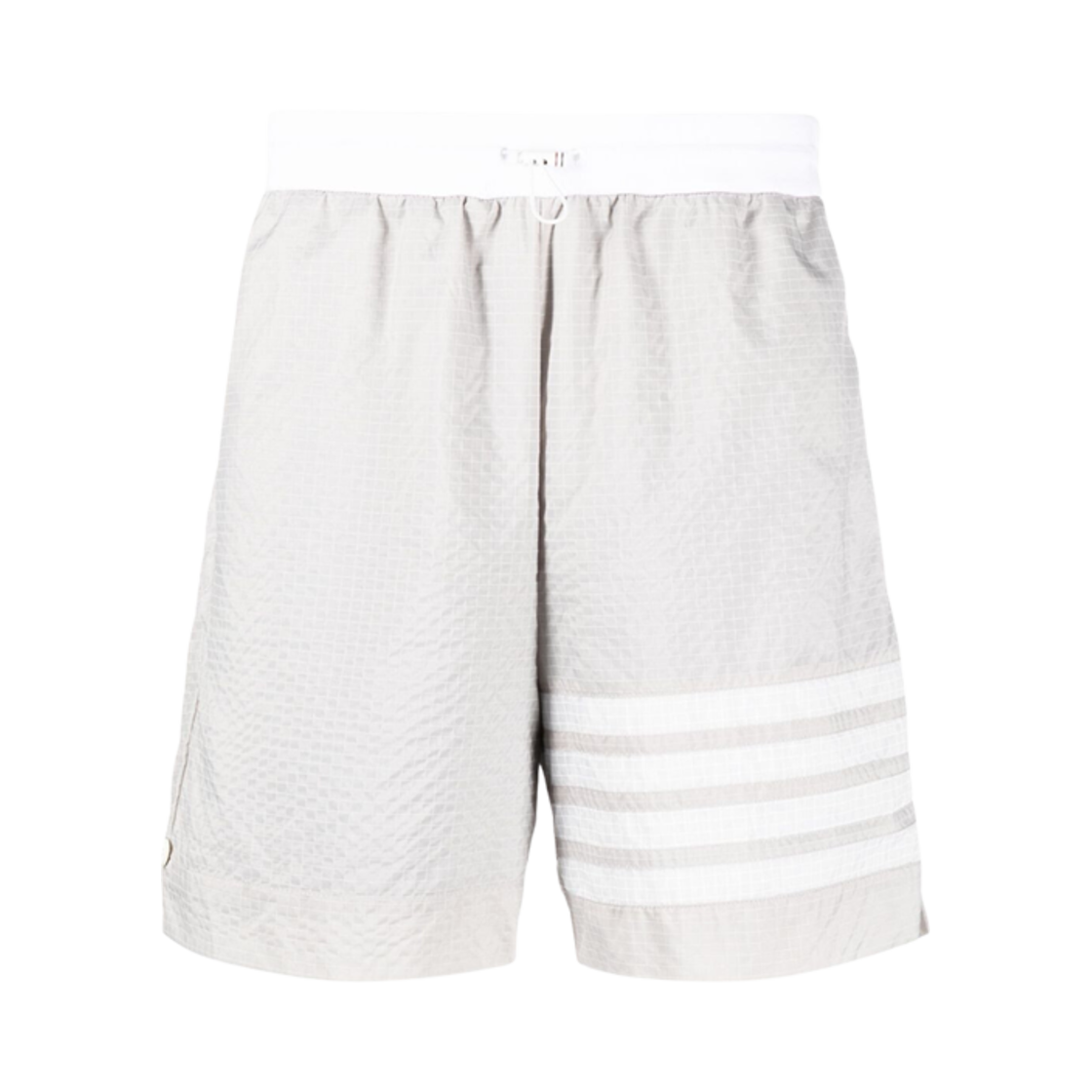 MJQ197A-F0517-055 Thom Browne 4-Bar Stripe Track Shorts  Light Grey