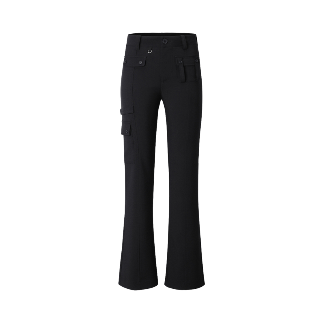 (W) 쓰리타임즈 스트랩 버튼 팬츠 블랙((W) Threetimes Strap Button Pants Black)