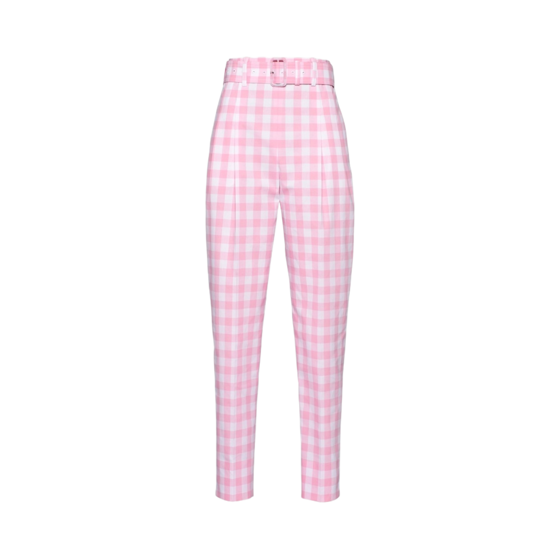 (W) 프라다 깅엄 체크 팬츠 핑크((W) Prada Gingham Check Pants Pink) - 1