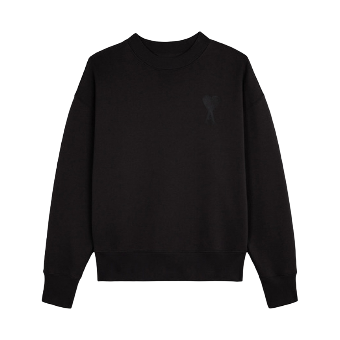 E21HJ028-747-001 AMI de Coeur Tone-On-Tone Sweatshirt Black - 21SS