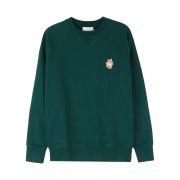 Maison Kitsune All Right Fox Patch Classic Sweatshirt Dark Green