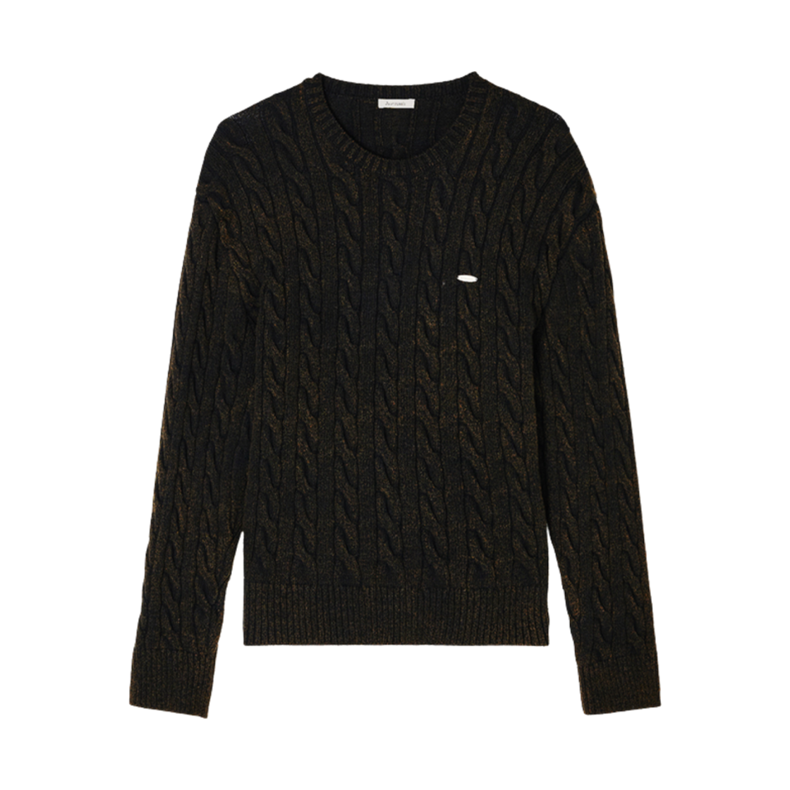 - Aviemuah Vintage Washed Cable Sweater Black Brown