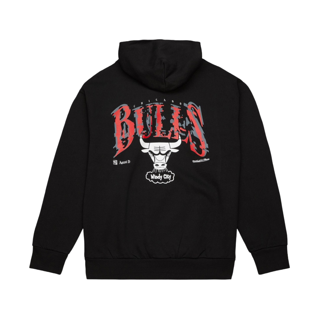 TH2968-CBUBLCK Mitchell & Ness x Suga Glitch Hoodie Chicago Bulls Black