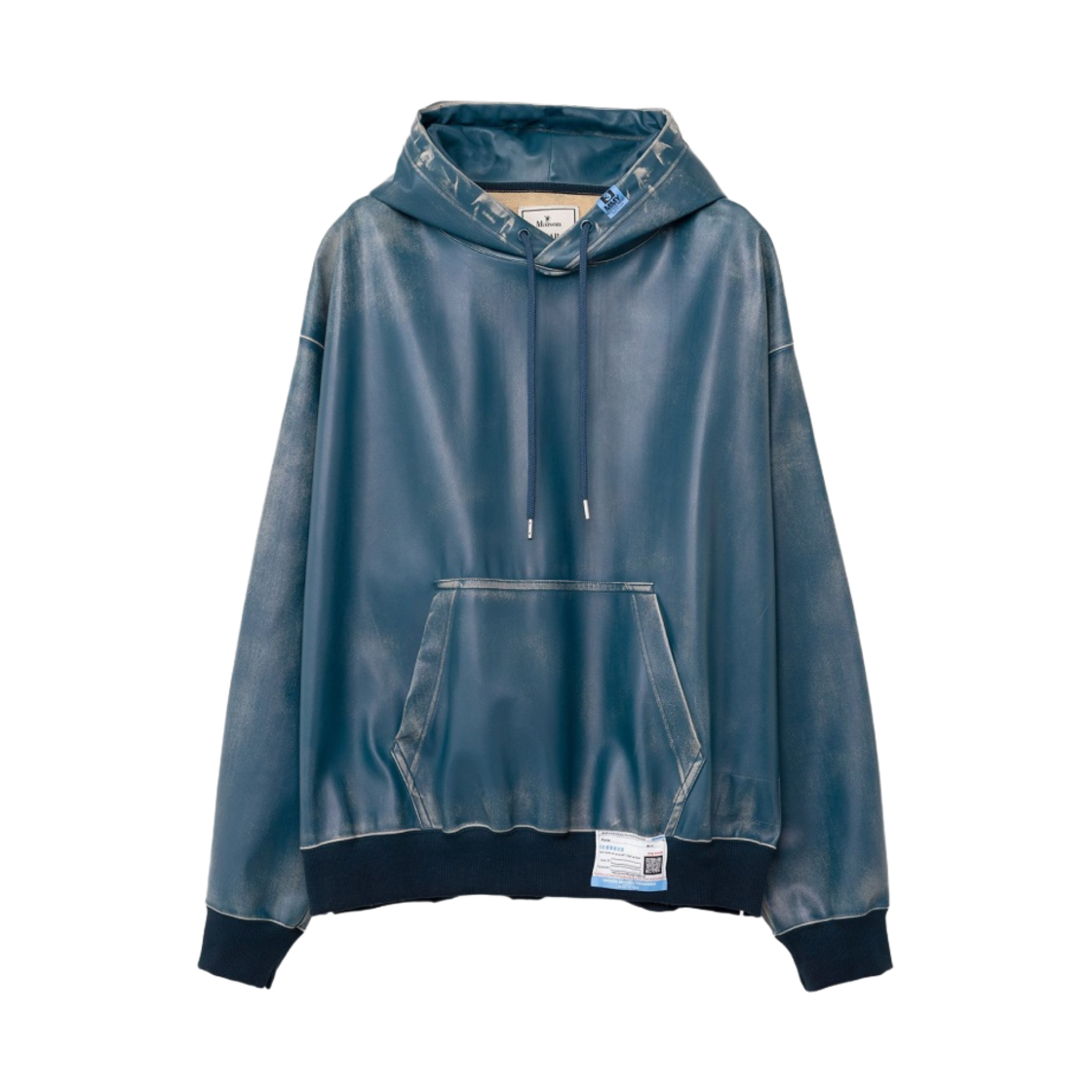메종 미하라 야스히로 신세틱 레더 후드 네이비(Maison Mihara Yasuhiro Synthetic Leather Hoodie Navy) - 1