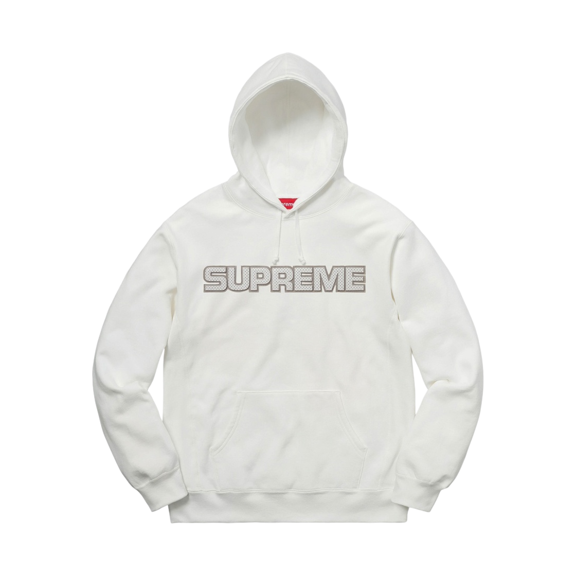 슈프림 퍼포레이티드 레더 후드 스웨트셔츠 화이트 - 18FW(Supreme Perforated Leather Hooded Sweatshirt White - 18FW) - 1