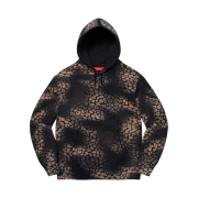Supreme Bleached Leopard Hooded Sweatshirt Black - 21FW