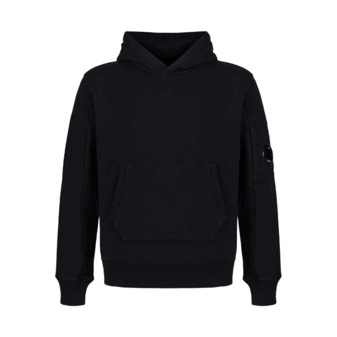 (키즈) C.P. 컴퍼니 U16 베이직 플리스 후드 블랙 - 23SS((Kids) C.P. Company U16 Basic Fleece Hoodie Black - 23SS) - 1
