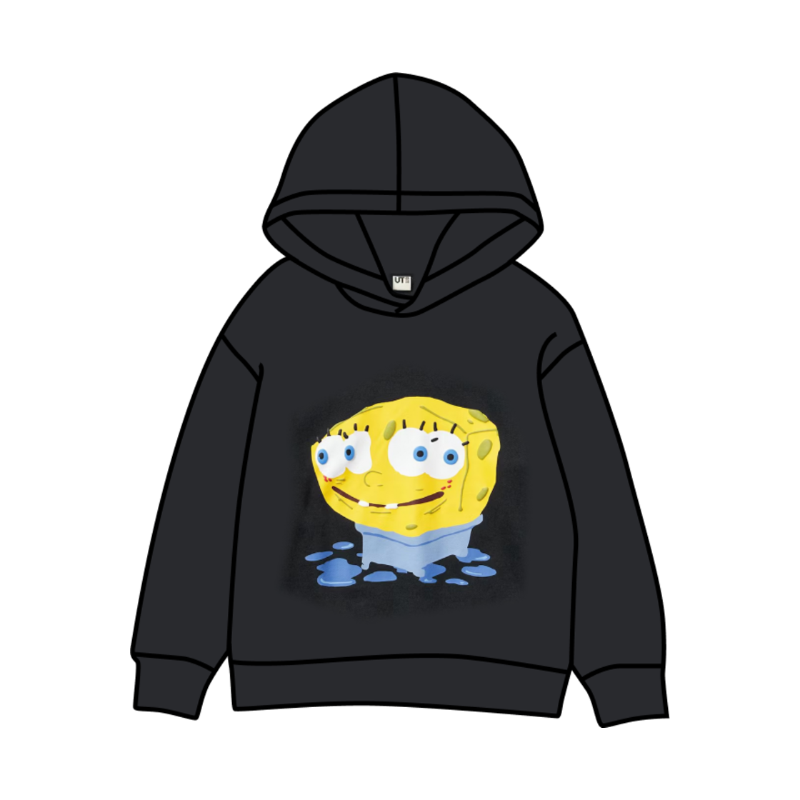 (키즈) 유니클로 UT x CPFM x 스폰지밥 스웨트 풀 파카 B 블랙 - KR((Kids) Uniqlo UT x CPFM x SpongeBob Sweat Pull Parka B Black - KR)