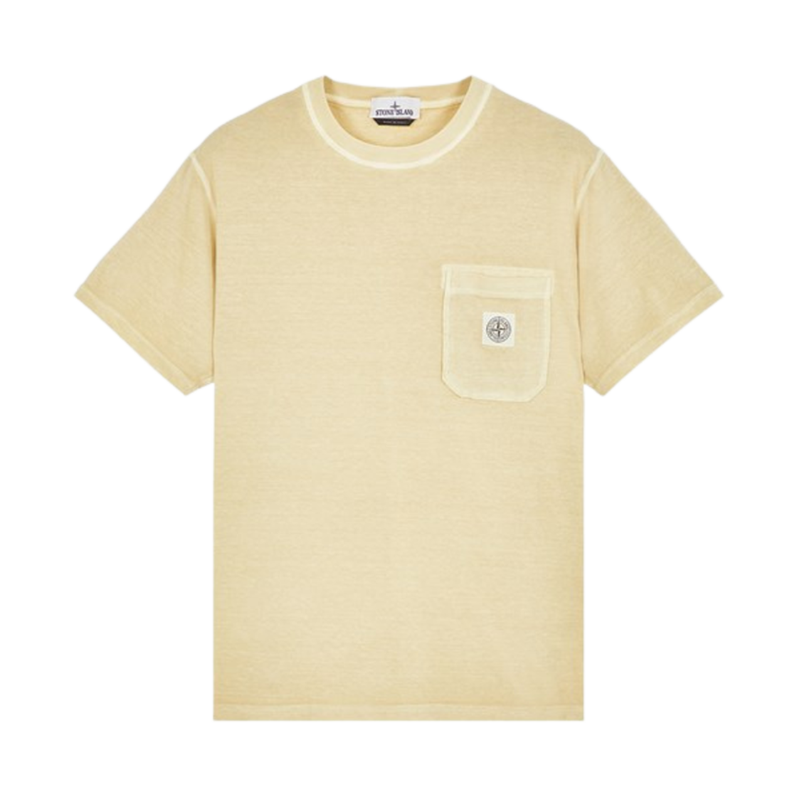 스톤 아일랜드 21957 피사토 트리트먼트 숏슬리브 오가닉 코튼 티셔츠 에크루 - 24SS(Stone Island 21957 Fissato Treatment Short Sleeve Organic Cotton T-Shirt Ecru - 24SS) - 1