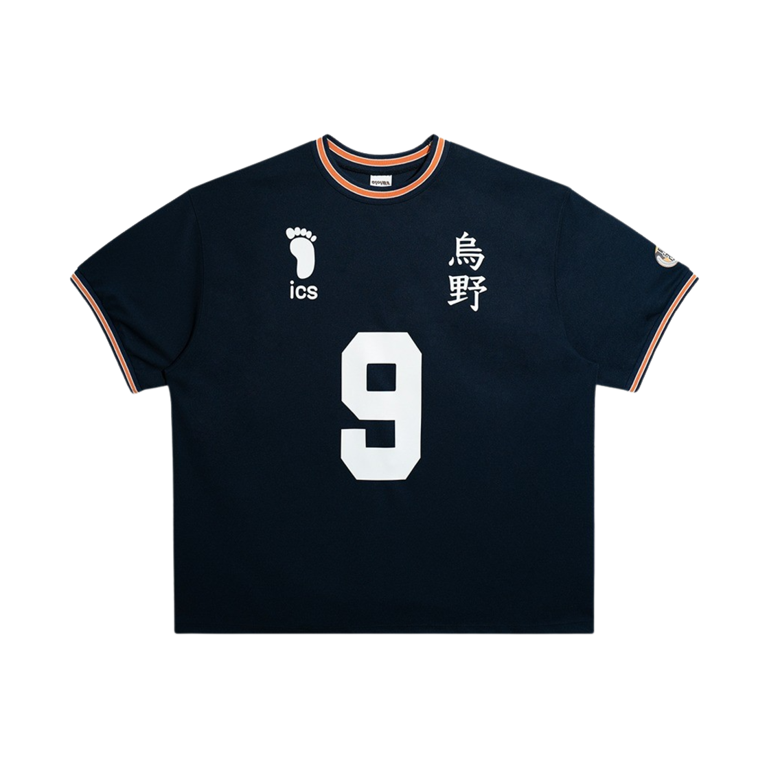 이어스트 x 하이큐!! 스포츠 티셔츠 네이비 카라스노 9(EERST x HAIKYU!! Sports HF T-shirt Navy Karasuno 9)