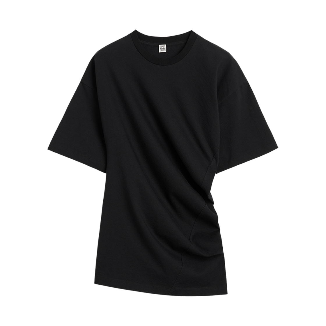 243-WRT0342-FB0092-001 (W) Toteme Twisted Jersey T-Shirt Black