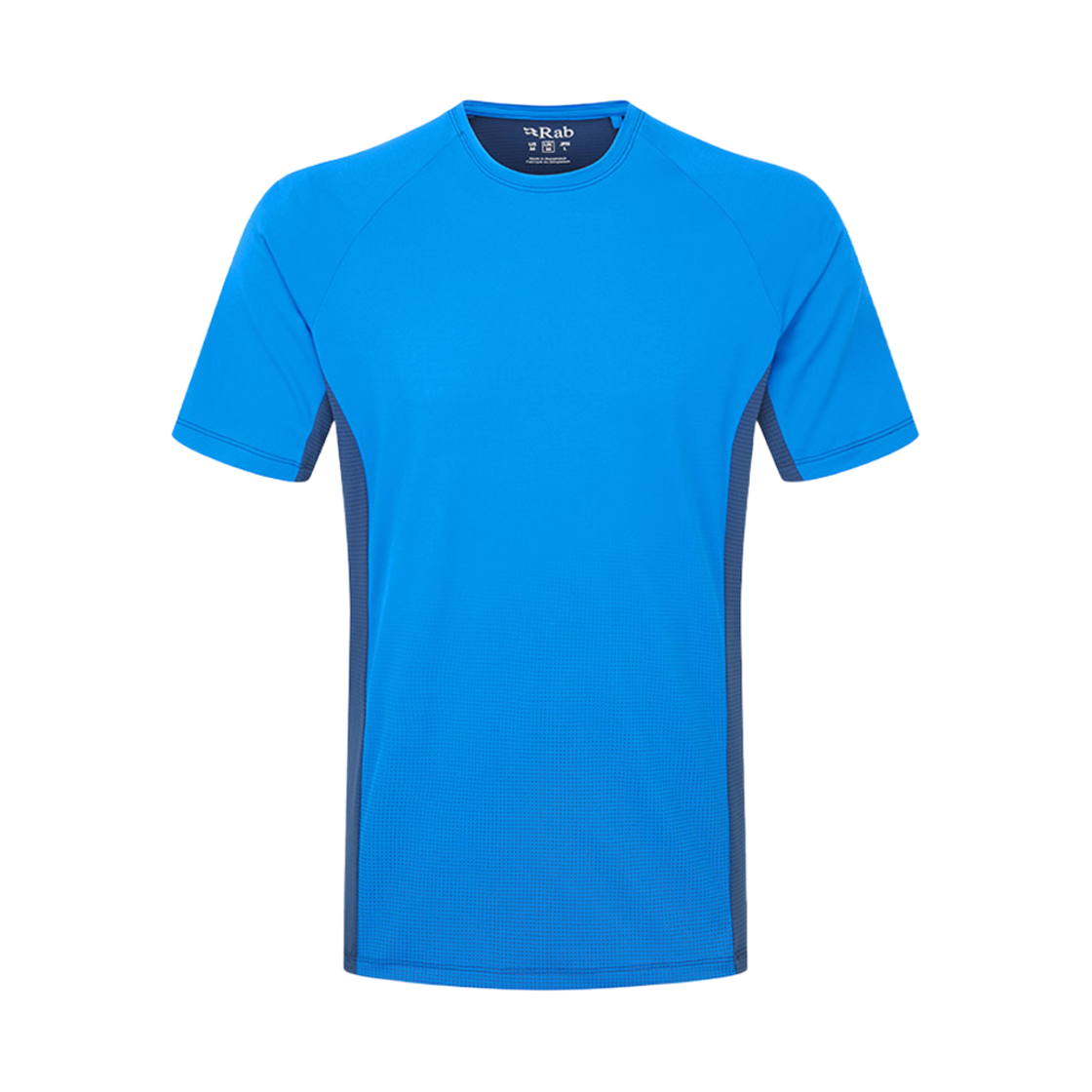RABQBL790MTBSML Rab Trail Tee Maya Blue/Tempest Blue