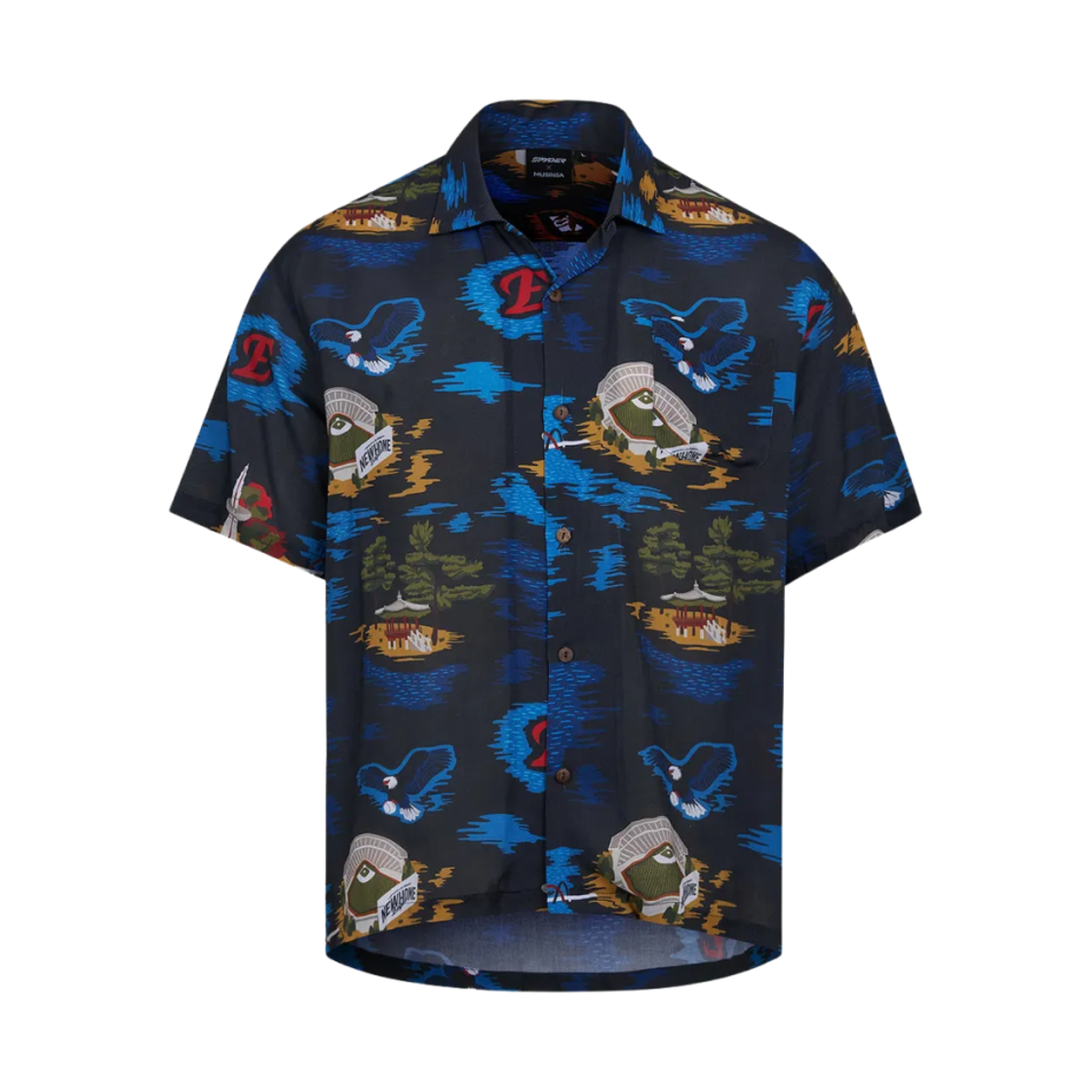 SBKPCNRS903M-PTN Hanwha Eagles Spyder 25 Hawaiian Shirt Blue